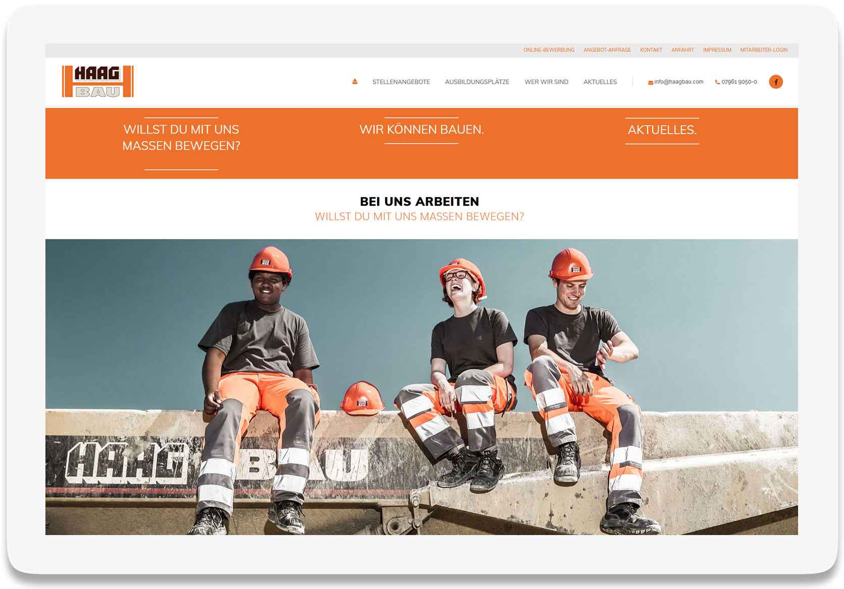 Referenz Website Haag Bau