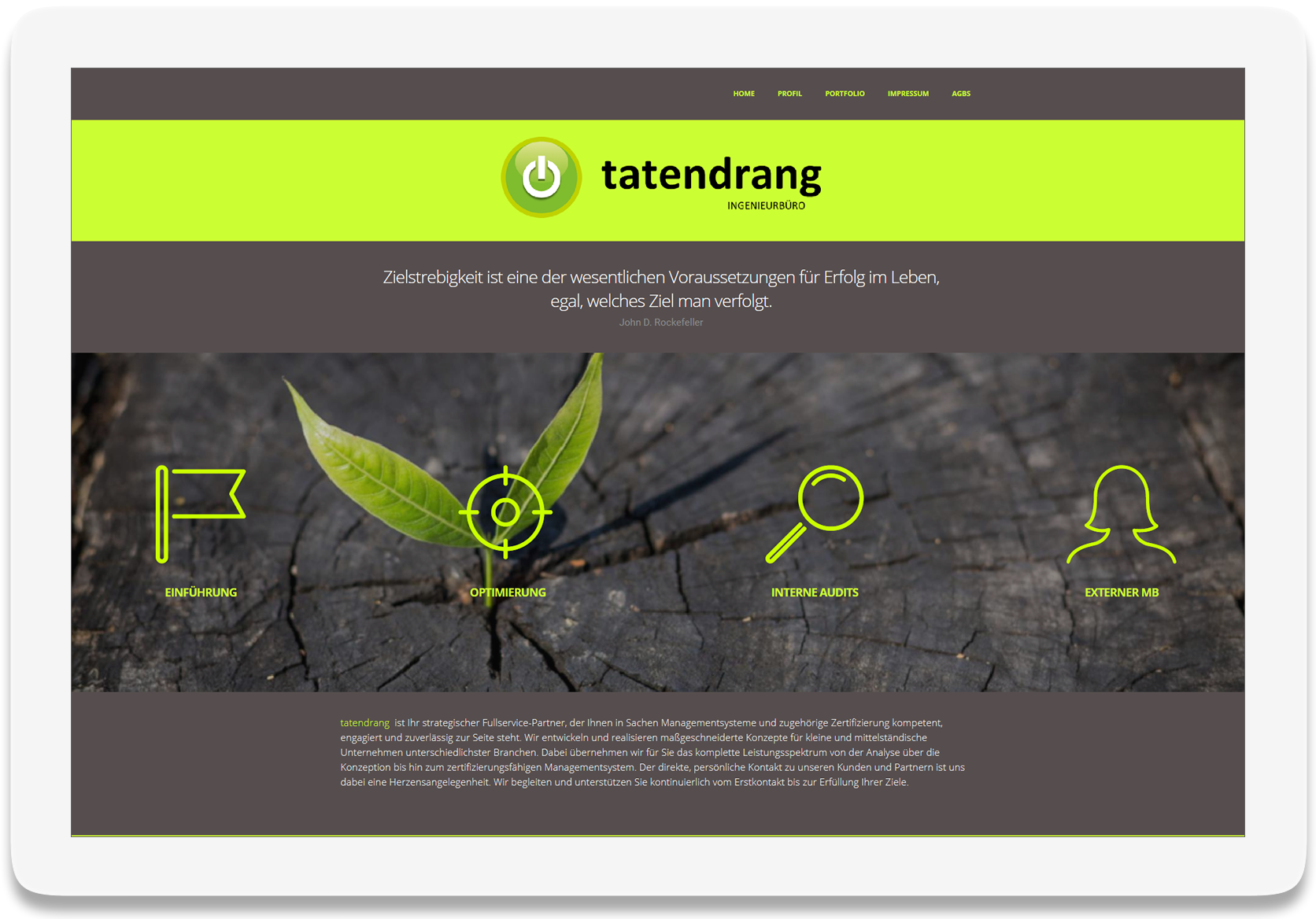 Referenz Website Tatendrang